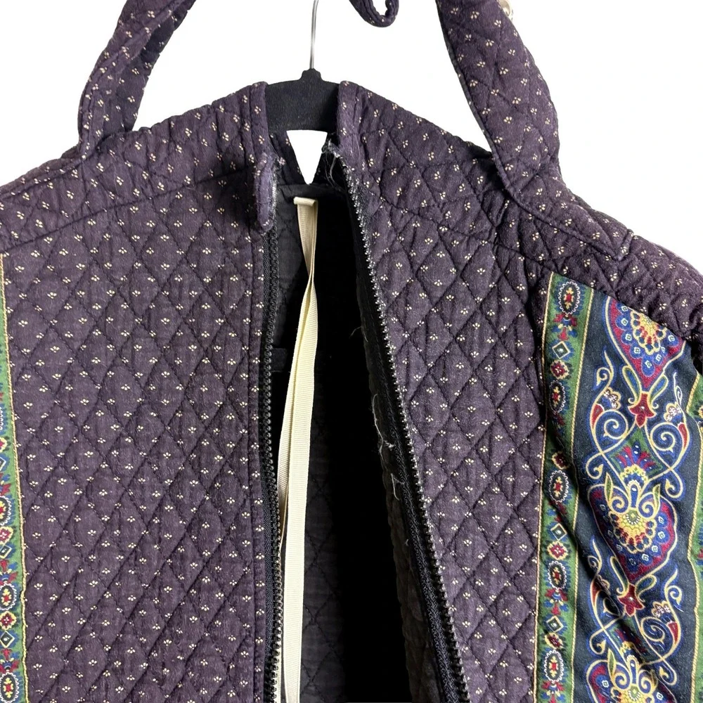 VTG Vera Bradley Garment Bag Indiana Tag Retired Fall of 1990 Black Purple Green
